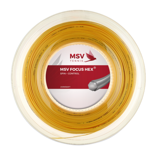 MSV Focus-Hex 1.18mm 200m Żółty - Naciąg Tenisowy