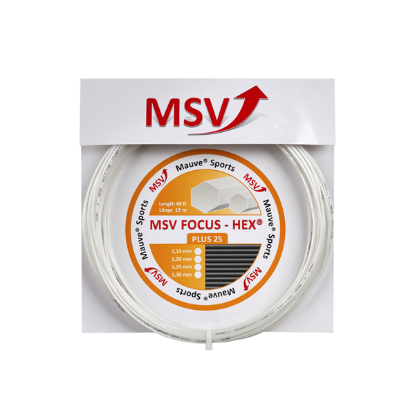 MSV Focus-Hex Plus 25 1.30mm 12m Biały - Naciąg Tenisowy