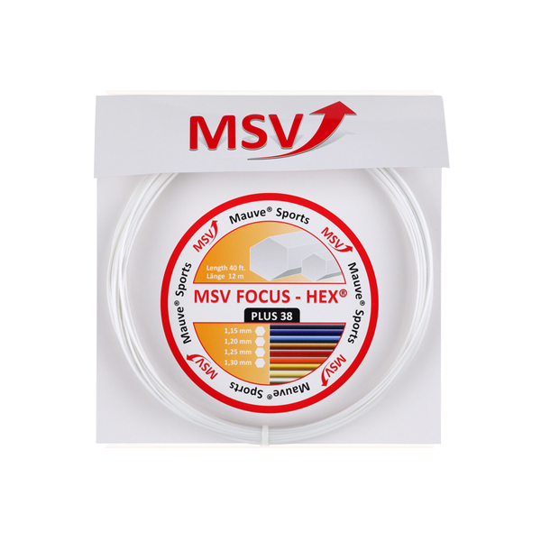 MSV Focus-Hex Plus 38 1.30mm 12m Biały - Naciąg Tenisowy