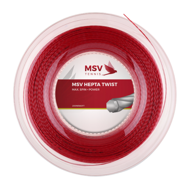 MSV Hepta Twist 1.15mm 200m Czerwony - Naciąg Tenisowy