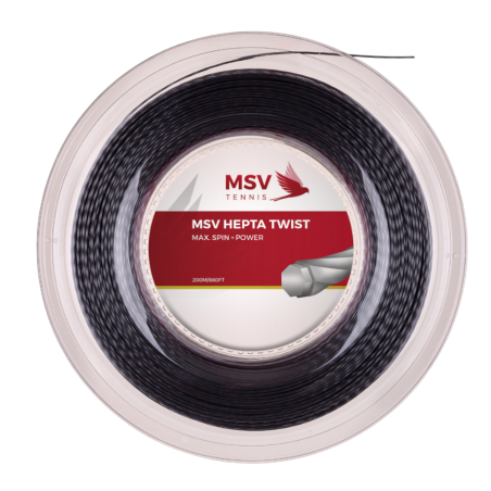 MSV Hepta Twist 1.30mm 200m Czarny - Naciąg Tenisowy