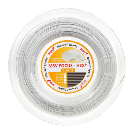 MSV Focus-Hex Plus 25 1.30mm 200m Biały - Naciąg Tenisowy