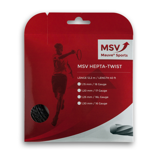 MSV Hepta Twist 1.15mm 12m Czarny - Naciąg Tenisowy