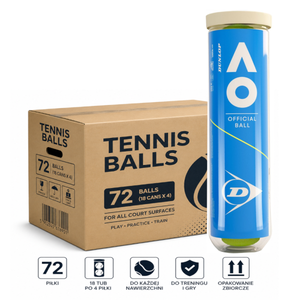 Dunlop Australian Open Karton 72 - Piłki Turniejowe