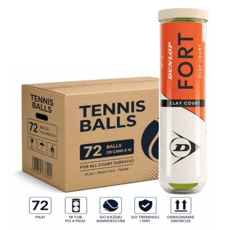 Dunlop Fort Clay Court 72 - Piłki Turniejowe