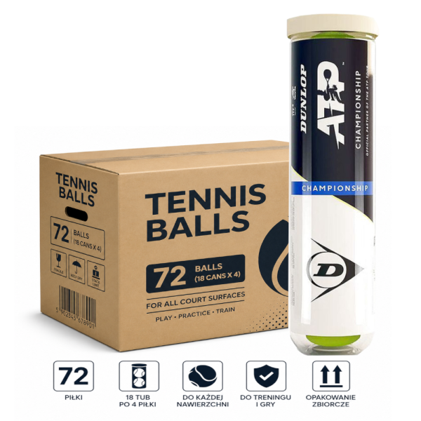 Dunlop ATP Championship Karton 72 Piłki
