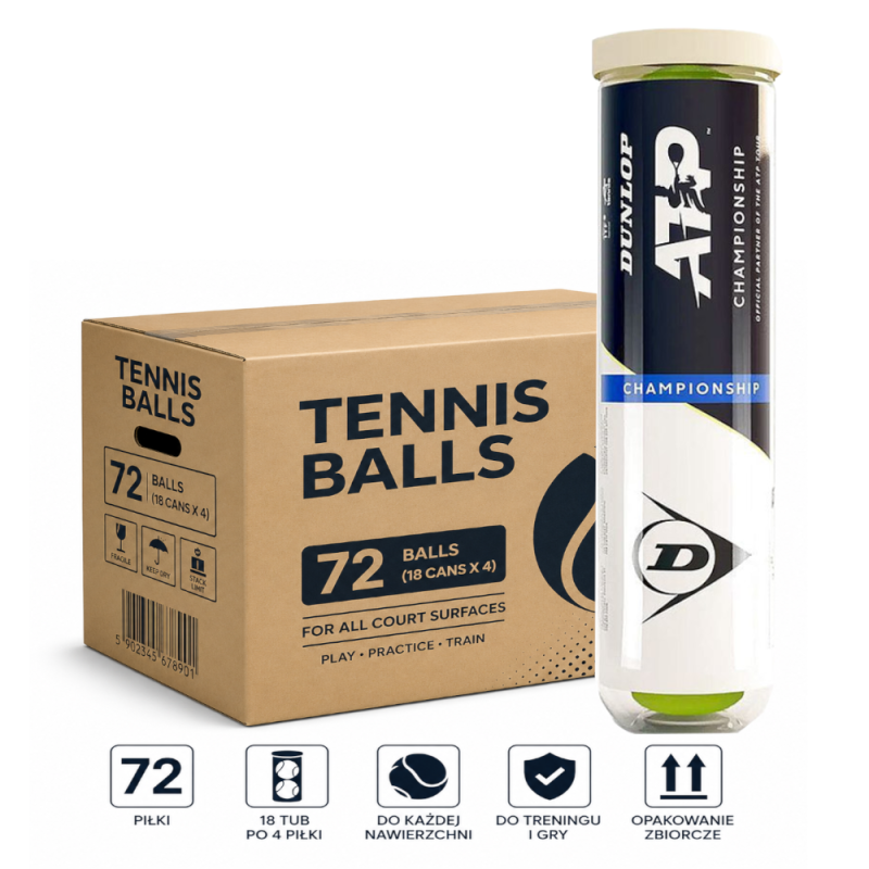 Dunlop ATP Championship Karton 72 Piłki