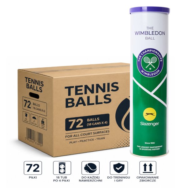 Slazenger Wimbledon Karton 72 piłki